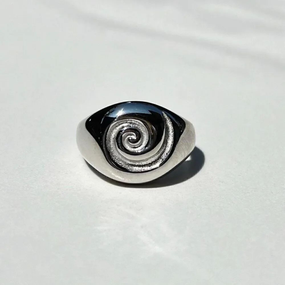 New! “Madrid” Engraved Swirl Chunky Silver Ring